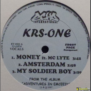 KRS-ONE - MONEY / AMSTERDAM / MY SOLDIER BOY