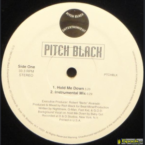 PITCH BLACK  - HOLD ME DOWN / ASHES TO ASHES