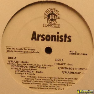 ARSONISTS - BLAZE / GEEMBO'S THEME / FLASHBACK