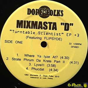 MIXMASTA "D" - TURNTABLE SCIENTIST EP +3